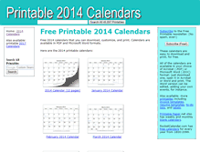 Tablet Screenshot of printable2014calendars.com